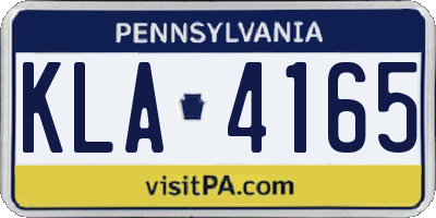 PA license plate KLA4165
