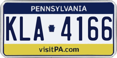 PA license plate KLA4166