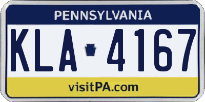 PA license plate KLA4167