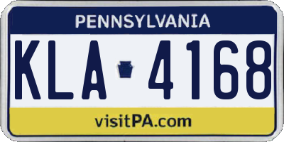 PA license plate KLA4168