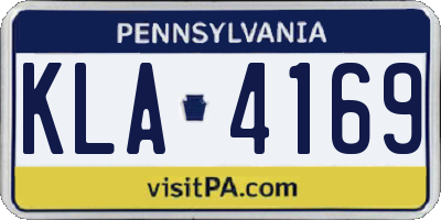 PA license plate KLA4169