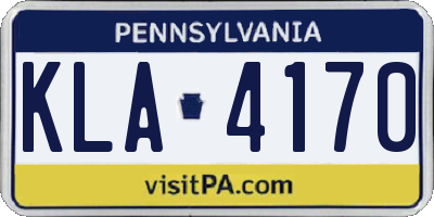 PA license plate KLA4170