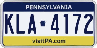 PA license plate KLA4172