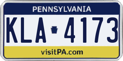 PA license plate KLA4173