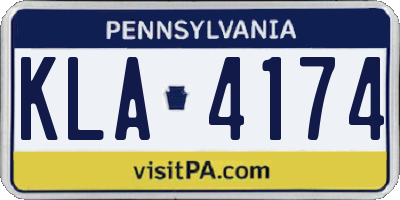 PA license plate KLA4174