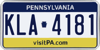 PA license plate KLA4181