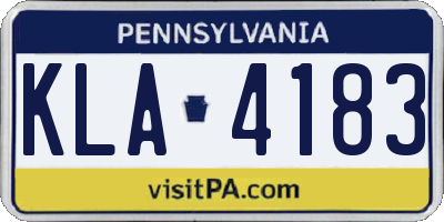 PA license plate KLA4183