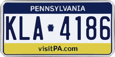 PA license plate KLA4186