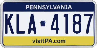 PA license plate KLA4187