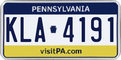 PA license plate KLA4191