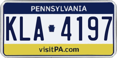 PA license plate KLA4197