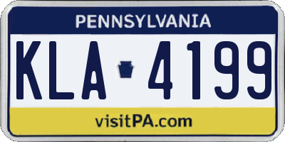 PA license plate KLA4199
