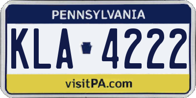 PA license plate KLA4222