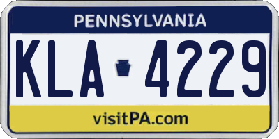 PA license plate KLA4229