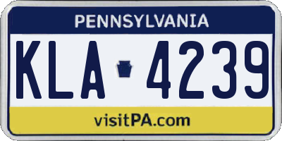 PA license plate KLA4239