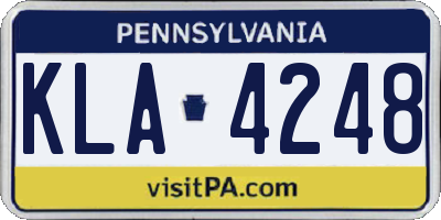 PA license plate KLA4248