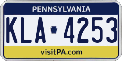 PA license plate KLA4253