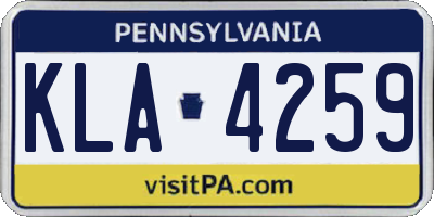 PA license plate KLA4259