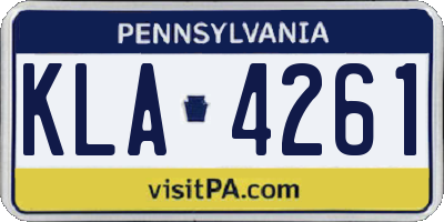 PA license plate KLA4261