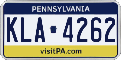 PA license plate KLA4262