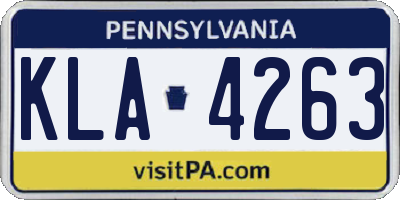 PA license plate KLA4263
