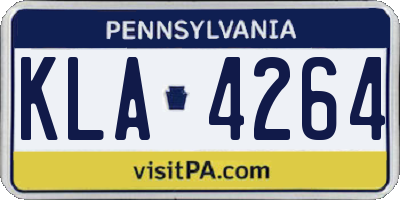 PA license plate KLA4264