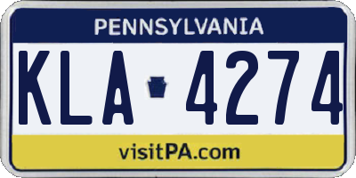 PA license plate KLA4274