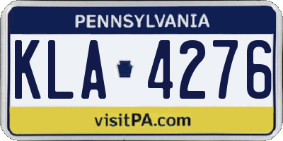 PA license plate KLA4276