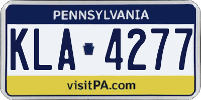 PA license plate KLA4277