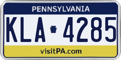 PA license plate KLA4285