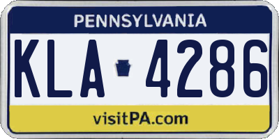 PA license plate KLA4286