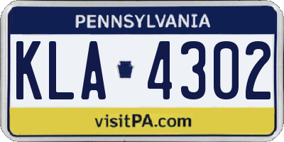 PA license plate KLA4302