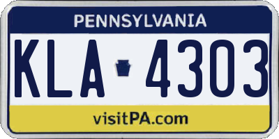 PA license plate KLA4303