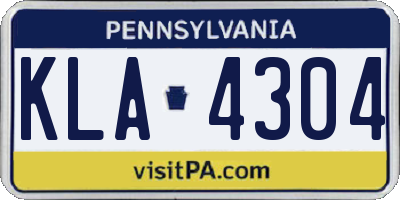 PA license plate KLA4304
