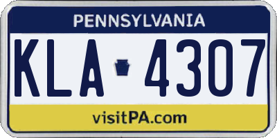 PA license plate KLA4307