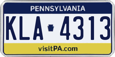 PA license plate KLA4313