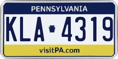PA license plate KLA4319