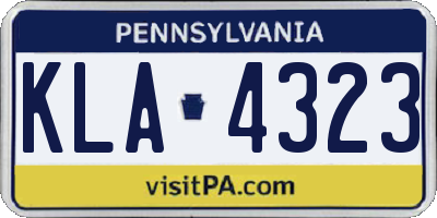 PA license plate KLA4323