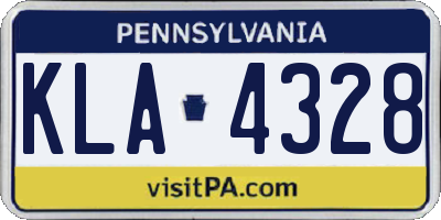 PA license plate KLA4328