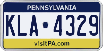 PA license plate KLA4329
