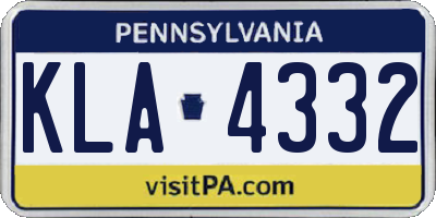 PA license plate KLA4332