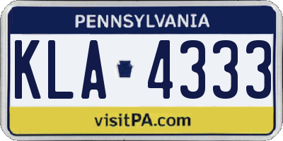 PA license plate KLA4333
