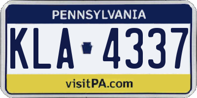 PA license plate KLA4337