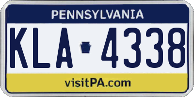 PA license plate KLA4338