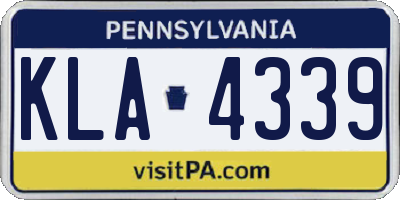 PA license plate KLA4339