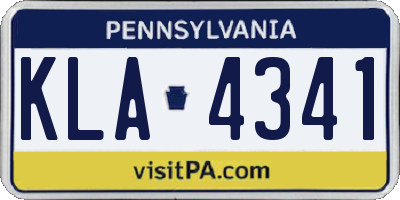 PA license plate KLA4341