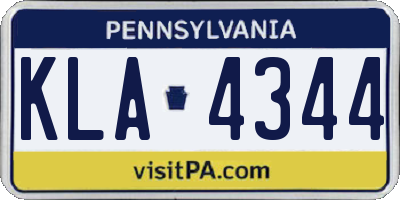 PA license plate KLA4344