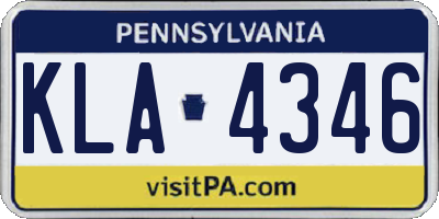 PA license plate KLA4346