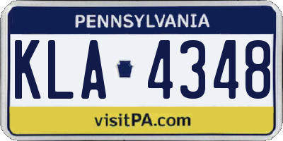 PA license plate KLA4348