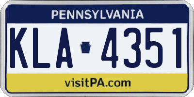PA license plate KLA4351